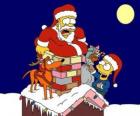 Ομήρου και Bart Simpson βοήθεια Άγιος Βασίλης με δώρα